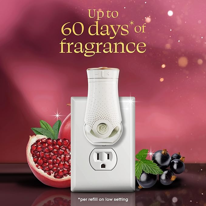 Glade PlugIns Refills Air Freshener, Pomegranate & Currant, Scented and Essential Oils for Home and Bathroom, 0.67 Fl Oz, 5 Count