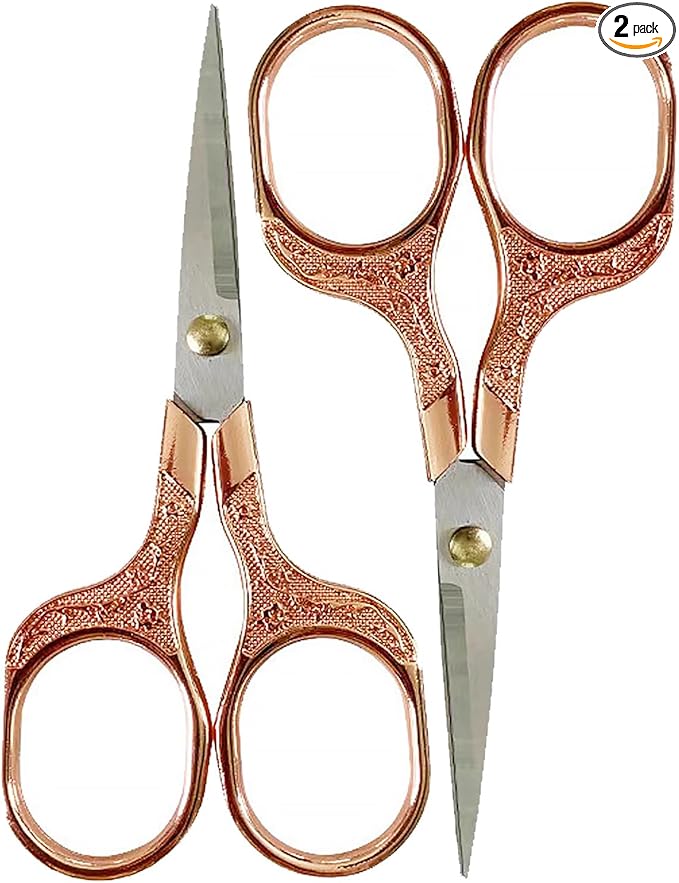 Mini Scissors Stainless Blade Metal Handle 2 Pack Office School Classroom Student Teacher Crafting Fabric Sewing Gift Wrapping All Purpose