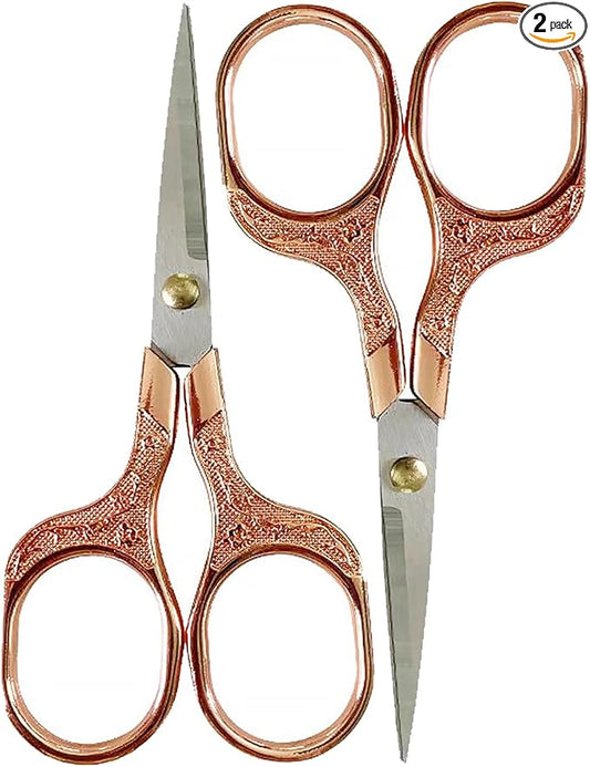 Mini Scissors Stainless Blade Metal Handle 2 Pack Office School Classroom Student Teacher Crafting Fabric Sewing Gift Wrapping All Purpose