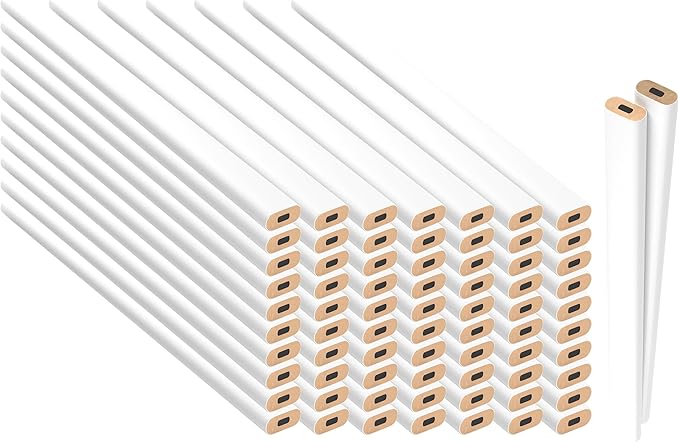 GRAPHITE Hard Lead Carpenter Pencils Bulk - (72) Pieces Lumber Wooden Pencil #2 (HB) - White