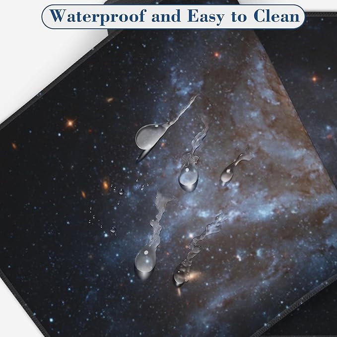 Large Gaming Mouse Pad for Desk Space Universe Galaxy Big Desk Mat Extended Mousepad with Stitched Edge and Non-Slip Base Long Computer Keyboard Mouse Mat for Home Office Work, 11.8 x 31.5 Inch