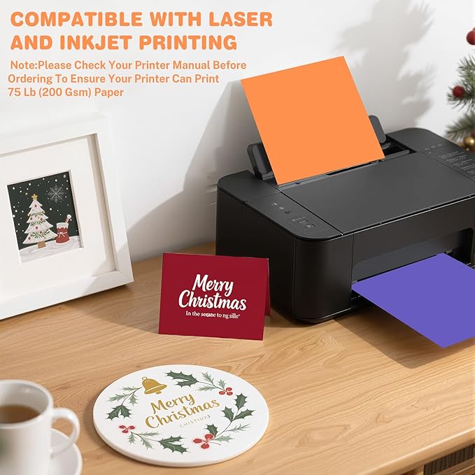 Cardstock 8.5 X 11, 40 Sheets 10 Colors Card Stock, 75lb/ 200gsm Copy Paper, Cardstock Printer Paper For Art, Drawing, Invitations, DIY Cards, Watercolor, Craft, Construction, School & Office Supplie