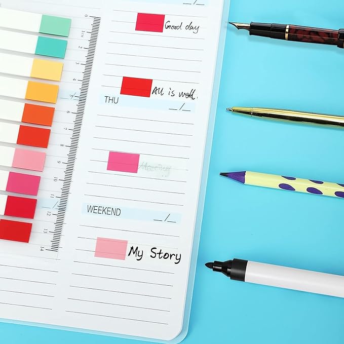 1600Pcs Sticky Tabs Book Tabs for Annotating Books,Transparent Sticky Notes, Multi-Colored Book Marks for Reading,Writable and Repositionable Page Marks Annotation Tabs (1600)