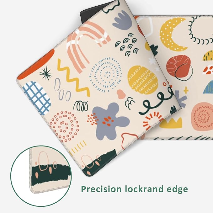 Large Mouse Pad Creative Cartoon Doodle Extended Gaming Mouse Pad Desk Mat Stitched Edges Mousepad Non-Slip Rubber Base Keyboard Pad for Laptop Computer PC 35.4 x 15.7 inches
