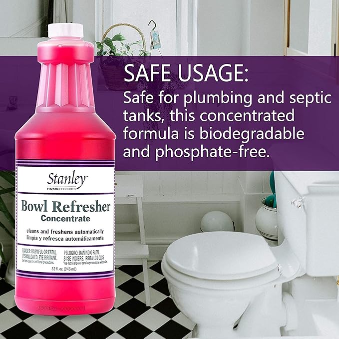 STANLEY HOME PRODUCTS Bowl Refresher Concentrate – Cleans and Freshens Toilets Automatically – 32 fl. oz. (4 Pack)
