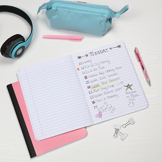 Oxford Composition Notebooks, 3 Pack, Cover Colors Vary, Wide Ruled Paper, 9-3/4 x 7-1/2 Inch School Journals, Assorted Pastel Covers, 100 Sheets per Book (1002519)