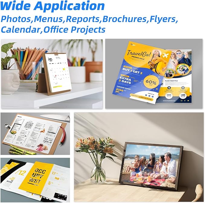 Uinkit 120sheets Thin Glossy Paper 8.5x14 Inches Legal Size 135gsm 37lb Inkjet Single Side DIY Chip Bags Printer Paper for Picture Brochure Flyer Compatible with Inkjet Printer Use DYE INK