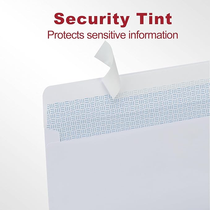 Zzrywuty #10 Letter Size Mailing Envelopes for Business, 500pcs Self Seal Windowless Security Envelopes 4-1/8 x 9-1/2 Inch White 24LB Paper