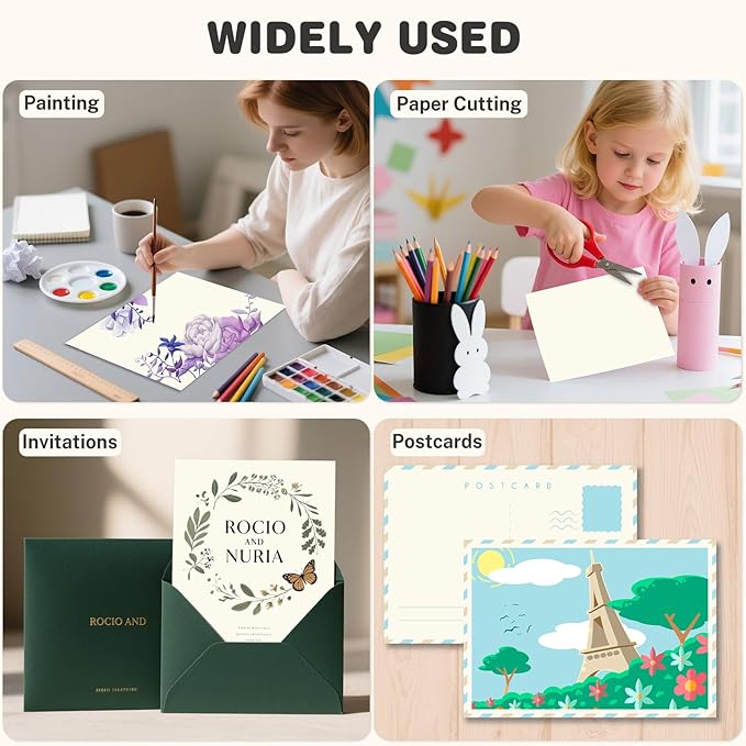 Cream Cardstock 8.5 X 11, 40 Sheets Card Stock, 75lb/ 200gsm Copy Paper, Cardstock Printer Paper For Art, Drawing, Invitations, DIY Cards, Watercolor, Craft, Construction, School & Office Supplies