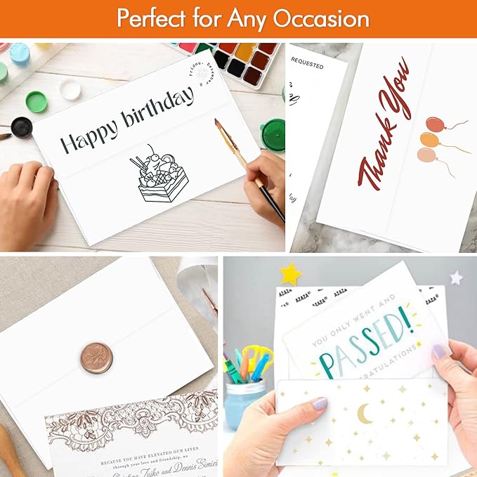 A6 White Envelopes 4X6 100 Pack - Quick Self Seal,For 4x6 Cards| Perfect for Weddings, Invitations, Photos, Graduation, Baby Shower| 6.5 x 4.75 Inches (A6)