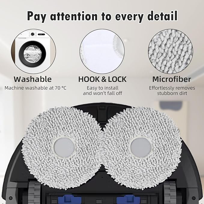 22 Pcs Vacuum Accesories Kit for ECOVACS DEEBOT T30S COMBO Robot Vacuum, Replacement Parts Include 1Rubber Brush, 4 Filters, 6 Pads, 6 T30S Combo Dust Bag, 4 Side Brush and 1 Cleaning Tool