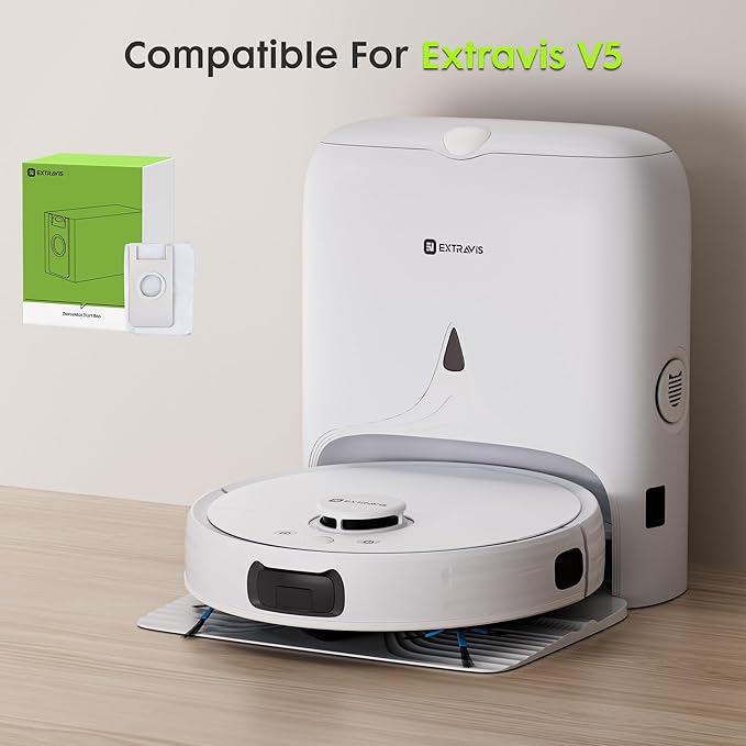 EXTRAVIS 6 Pack Disposable Dust Bags for V5 Robot Vacuum Cleaner, 3.2L Large Capacity Vacuum Cleaner Dust Bags for V5, V5 PRO