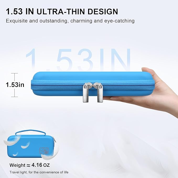 BOVKE Hard Travel Case for Texas Instruments TI-84 Plus CE/TI-84 Plus/TI-83 Plus CE/TI-83 Plus/Casio fx-9750GIII Graphing Calculator, Mesh Pocket for USB Cables, Manual, Pens, Accessories, Blue