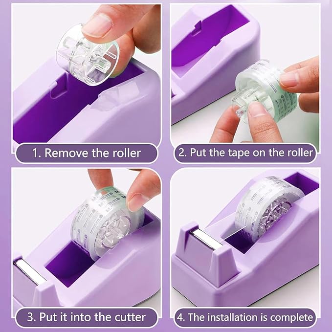 Purple Desk Accessories, Pink Office Supplies Set with Stapler, Tape Dispenser, Staple Remover, Pen Holder, Scissor, Binder/Paper Clips, Ballpoint Pen, Clear Tape and 1000pcs Staples