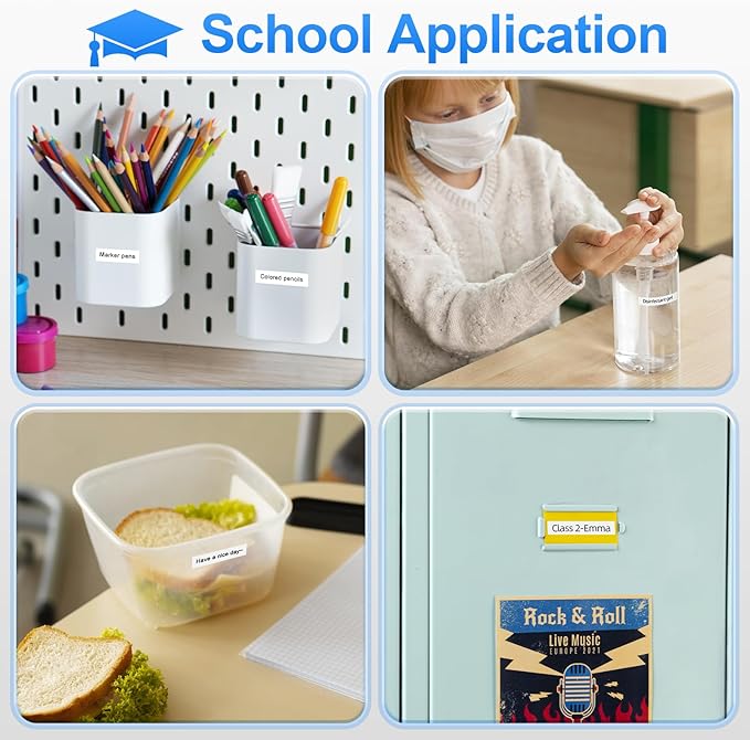 Labelife Replace for Brother M Tape 9mm 3/8 0.35 White M-K221 MK221 M221 for Brother P Touch PT-M95 PT-65 PT-70BM PT-45 PT-80 PT-90 Label Maker Refills, 4 Pack, Black on White