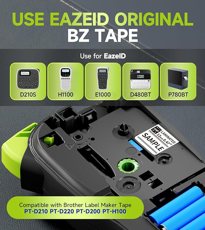 Industrial Label Maker Machine with-Tape Waterproof, Portable Cable Label Maker with Keyboard, Handheld Wire Labeler with Backlight Screen for Home Office Use, H1100 Black