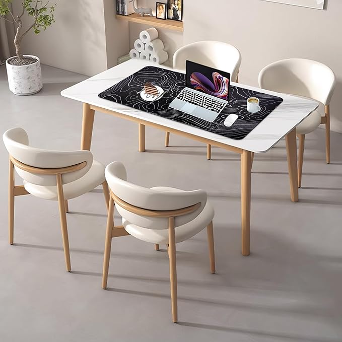 Desk Mat, Desk Pad Dual Leather Sided Desktop Mat for Office and Home,Desk Organization and Accessories - Ideal for Large Mouse Pad and Desk Mats on Top of Desks (Topographic 31.5"x 15.7")