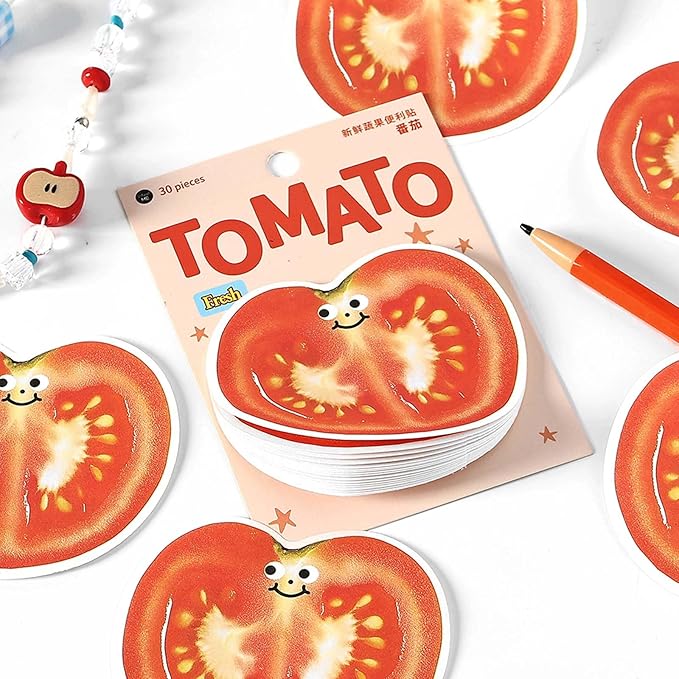 Fruit and Vegetable Sticky Note Pads Set，3x3 Inches 120 Sheets Total Onion Tomato Kiwi Pineapple Themed Memo Pads for Office School Home Use