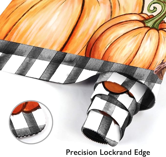 Britimes Fall Gnome Pumpkin Polka Dot Large Mouse Pad Non-Slip Desk Pad Keyboard and Mouse Desk Mat Autumn Leaves Black White Grid Gaming Mousepad for Game,Office & Home,31.5 x 15.7 in