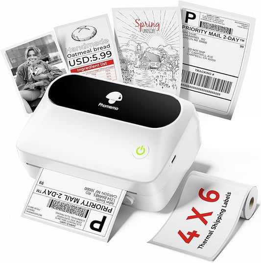 Phomemo Label Printer, Bluetooth M421 4 x 6 Shipping Label Printer, Thermal Portable Printers for Shipping, Warehouse, Barcode, Address,Compatible with Phone & PC,