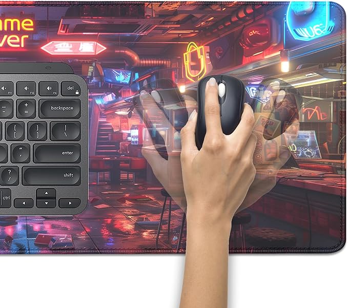 Game Over Mouse Pad,XL Game Hall Mousepad Desk Pad with Stitched Edges,Non-Slip Waterproof Rubber Base Mouse Mat Desk Mat for Office Computer Keyboard Laptop Home(27.5x11.8 in)