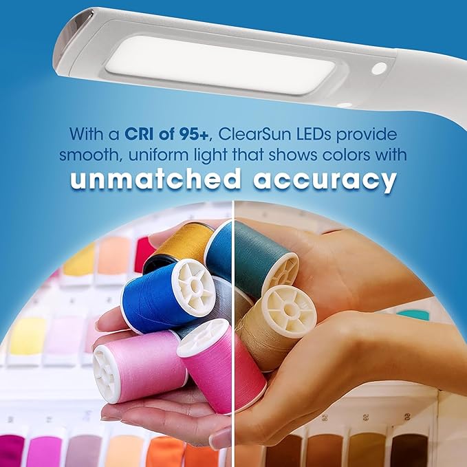 OttLite Recharge LED Desk Lamp with ClearSun LED Technology - Portable, Dimmable & Flexible Gooseneck - Travel-Friendly Task Lamp with Rechargeable Battery - for Home, Reading, Office & College Dorms