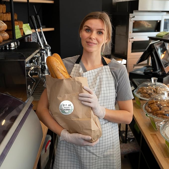 2'' Round Thermal Labels, 500pcs Circle Thermal Printer Label, Multi-Purpose for DIY Logo Design, Name/Price Tag, Address, QR Code, 750 Labels/Roll