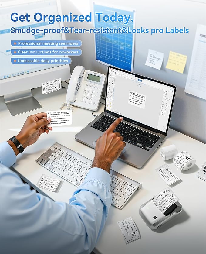 NIIMBOT B1 Label Maker Machine with Tape, Thermal Label Printer Easy to Use for Office Supplies, Home, Business, 2 Inch Label Maker with 2'' x1.18'' Labels