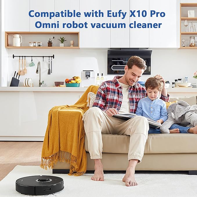 21 Pack X10 Pro Omni Replacement Parts for Eufy X10 Pro Omni Robot Vacuum Accessories, 1 Main Roller Brush, 2 Hepa Filters, 4 Mop Cloth Pads, 6 Side Brushes, 6 Dust Bags, 1 Screwdriver 1 Clean Tool