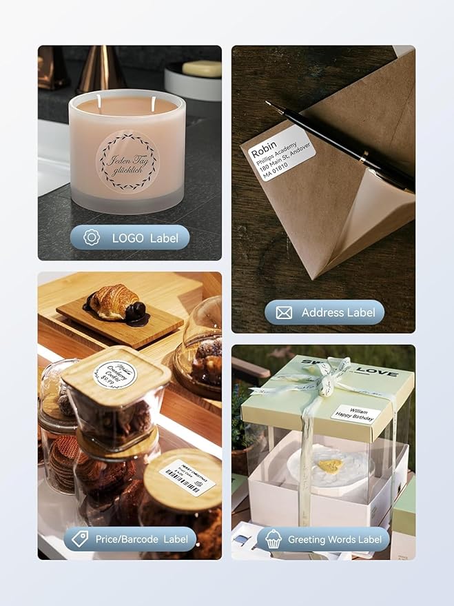 NIIMBOT B21 Label Maker, 2 Inch Portable Thermal Label Printer, Label Maker Machine with Tape, Compatible with Android, iOS & PC,Labeling for Home Storage Office and Small Business,Black