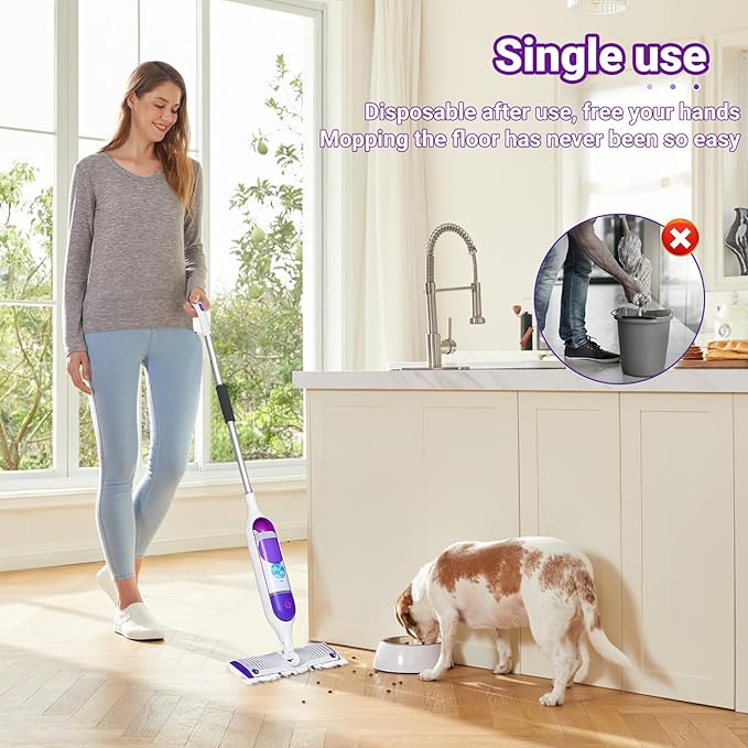 Pure Realm 54 Count Disposable Power Mop Pads Refills Compatible with swiffer PowerMop, PowerMop Wet Pads Rifill Cooperate with Swiffer Mop Refill Liquid Extra Absorbent, Traps Dust & Hair