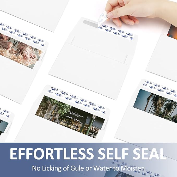 ValBox 100 Qty A6 Envelopes Self Seal 6.5 x 4.75" White Kraft Paper Invitation Envelopes for 4x6 Cards, Photos, Invitations, Weddings, Baby Shower, Birthday, Announcements, RSVP (A6)