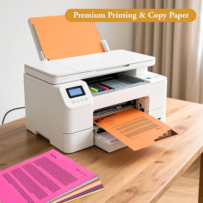 Color Copy & Print Paper 8.3"x11.7" 300 Sheets 20 Colors Rainbow Printer Paper Pastel Color Multipurpose Papers Portable Colored Copy Papers for DIY Cut Art Craft Office School Print Copys Document