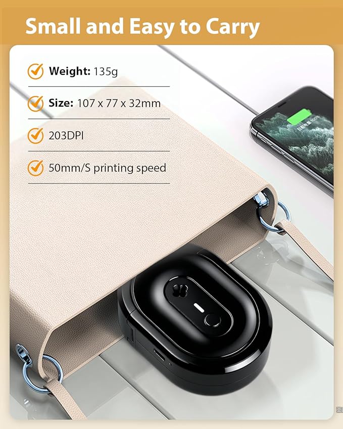 Label Maker Machine with Tape, N12 Portable Bluetooth Label Printer, Wireless Mini Label Makers Thermal Sticker with Multiple Templates for Home, Kitchen, School, Office Organization, Black