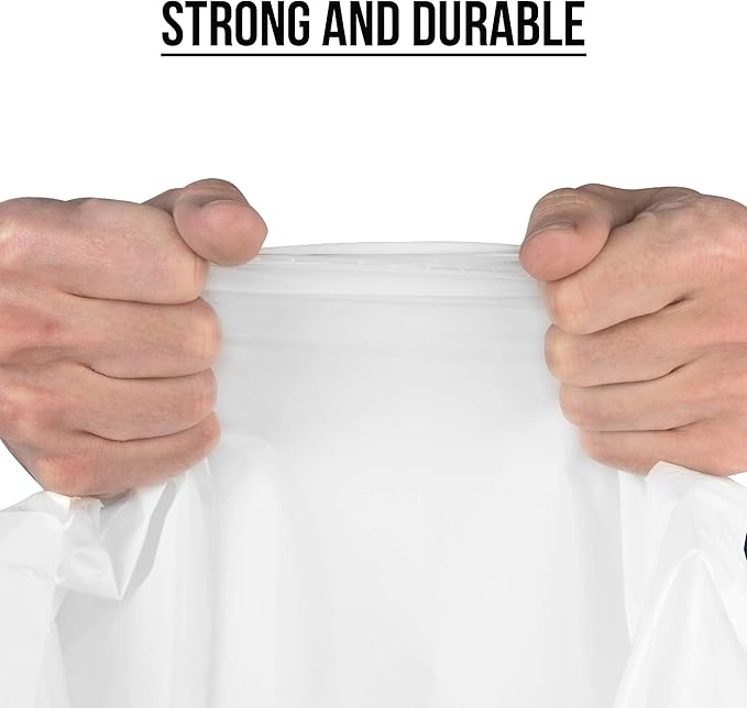 Ultrasac 13 Gallon 1.2 MIL White Drawstring Trash Bags - 23.5" x 31.25" - Pack of 60 - Fits simplehuman N