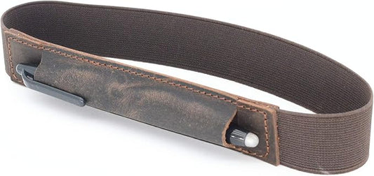 JJNUSA Genuine Leather Pen Case Holder Fits (6 to 6.5 in) Tall Notebooks Pencil Sleeve Cover Pen Pouch Pen Holster Handmade Darkbrown