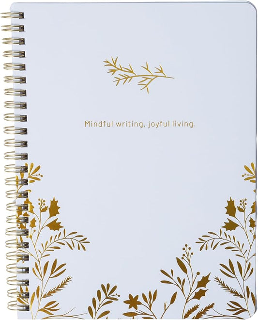 Happy Hoos® Aesthetic Spiral Notebook - 6.25" x 8.25" College Ruled Journal Notebook - Hard Cover Writing Journal for Work, School, Travel, More - Floral Notebook 8 Seasonal Designs (Winter Bliss)