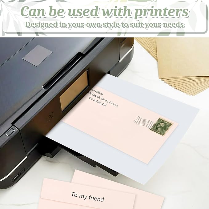 50 Pcs Light Pink #10 Business Envelopes, Self Seal Standard Envelopes, Windowless Business Mailing Envelopes for Office, Checks, Letters, Invoices, Statements, Wedding, 4-1/8 x 9-1/2 inch