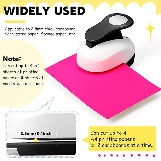 Chengu 6 Pcs Circle Punch Set 3in/2in/1.5in/1in/0.6in/0.3in Scrapbook Hole Punchers Crafting with 10 Sticker Paper Round Cutter Scrapbook for Office Supplies DIY Albums Photos