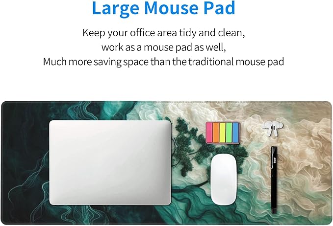 Abstract Landscape Art Large Mouse Pad, Gaming Desk Mat, XL Keyboard Desk Pad Mat for Desktop, 31.5"x11.8" Non-Slip Base Big Mousepad with Stitched Edges