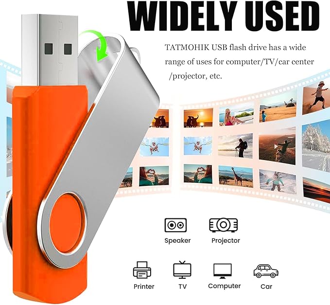 64GB Swivel USB 2.0 Flash Drive 10Pack USB Drive 64GB Pack of 10 USB Memory Stick Bulk - Portable Thumb Drive 10 Pack for Data Storage and File Sharing in Home & Office
