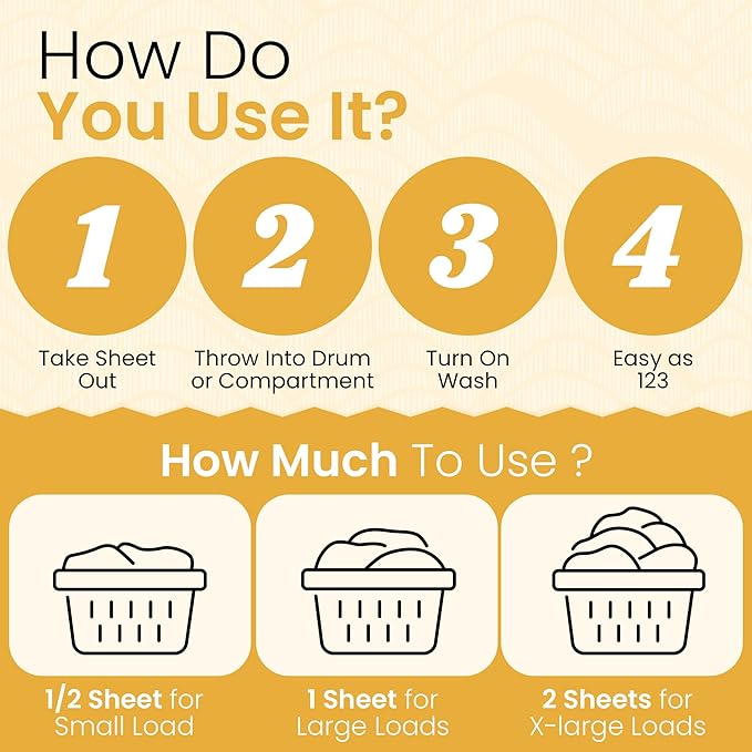 Laundry Detergent Sheets with Plant Powered Stain-Fighting Enzymes - 60 Loads - Concentrated Liquidless Laundry Soap Sheets - Home and Travel Laundry Detergent - Unscented
