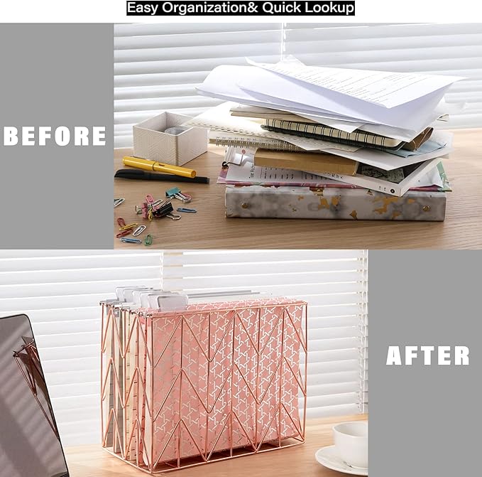 Y YOMA 6 Pack Decorative Hanging File Folders Letter Size File Folder Cute Pretty Hanging Folder Organizer for Filing Cabinet Office Home Desktop with 1/5-Cut Adjustable Tabs, 3 Silver Foil Design