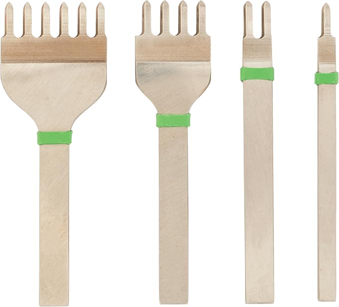 Weaver Leather Supply Diamond Leather Stitching Chisel Set, Precise 6mm Hole Punch, Color-Coded Hole Punch Set for Hand Sewing and Saddle Stitching
