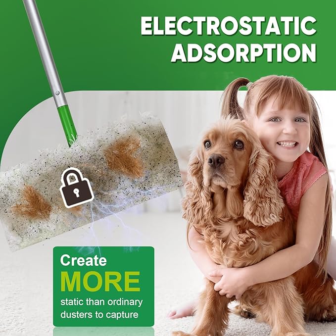 NXPPYY 100ct Dry Sweeping Cloths for Swiffer Sweeper Mop, Heavy Duty Microfiber Duster Mop Pad Refills, Captures Dust & Pet Hair, for Hardwood Floors and Multi-Surface Cleaning