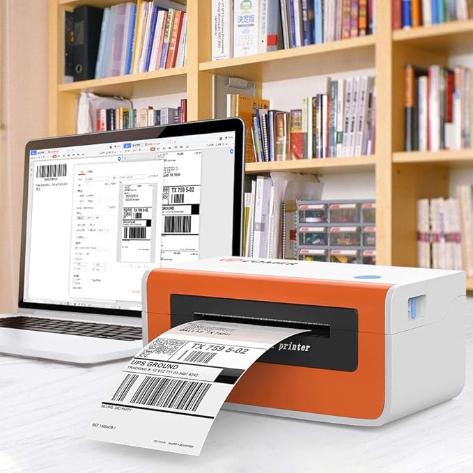 K Comer Shipping Label Printer 150mm/s High-Speed 4x6 Direct Thermal Label Printing for Shipment Package 1-Click Setup on Windows/Mac,Label Maker Compatible with Amazon, Ebay, Shopify, FedEx,USPS,Etsy