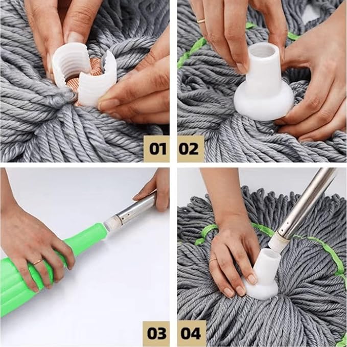Japelessor New 2 in 1 Dehydrated Mop, Self-Wringing Twist Mops for Floor Cleaning with Folding Bucket, 360 Degree Spin Round Wall Cleaning Wet and Dry Mop, for Hardwood, Vinyl, Tile Cleaning