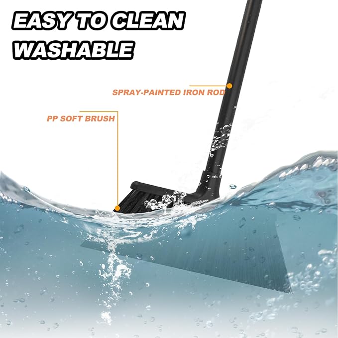 Xifando 54 Inch Long Metal Handle Household Broom - Adjustable Heavy-Duty Broom for Indoor and Outdoor Cleaning, Suitable for Homes, Garages, Kitchens, Bathrooms, Malls, Offices, and Yards