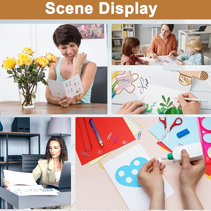 28 Sheets Bright White Cardstock 8.5 x 11 Certificate Paper, 92lb/250gsm White Card Stock Printer Paper for DIY Cards, Wedding, Business Cards, Menus, Invitations