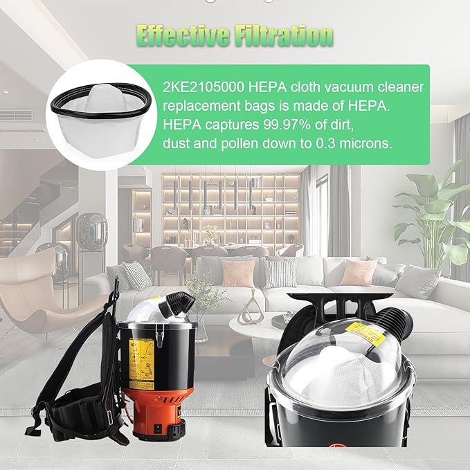 2KE2105000 Vacuum HEPA Filter Bag Liner for Hoover C2401,C2401010,Fit Royal Backpack Cloth Shoulder Vacuum Cleaner RY4000 RY4001-4 Pcs